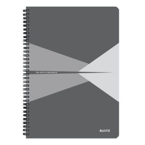   Spirálfüzet, A4, vonalas, 90 lap, PP borító, LEITZ "Office", szürke