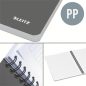 Spirálfüzet, A4, vonalas, 90 lap, PP borító, LEITZ "Office", szürke