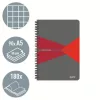 Spirálfüzet, A5, kockás, 90 lap, PP borító, LEITZ "Office", szürke-piros