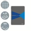 Spirálfüzet, A5, kockás, 90 lap, PP borító, LEITZ "Office", szürke-kék
