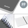 Spirálfüzet, A5, kockás, 90 lap, PP borító, LEITZ "Office", szürke