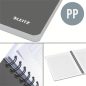 Spirálfüzet, A5, kockás, 90 lap, PP borító, LEITZ "Office", szürke
