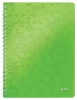 Spirálfüzet, A4, vonalas, 80 lap, LEITZ "Wow", zöld
