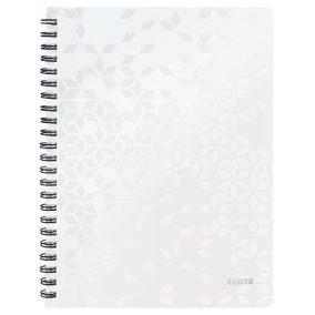 Spirálfüzet, A4, kockás, 80 lap, LEITZ "Wow", fehér   Spirálfüzet, A4, kockás, 80 lap, LEITZ "Wow", fehér