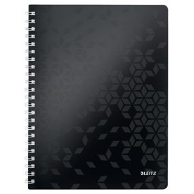 Spirálfüzet, A4, kockás, 80 lap, LEITZ "Wow", fekete   Spirálfüzet, A4, kockás, 80 lap, LEITZ "Wow", fekete