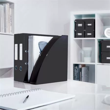 Spirálfüzet, A4, kockás, 80 lap, LEITZ "Wow", fekete