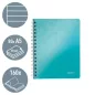   Spirálfüzet, A5, vonalas, 80 lap, LEITZ "Wow", jégkék