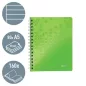   Spirálfüzet, A5, vonalas, 80 lap, LEITZ "Wow", zöld