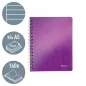   Spirálfüzet, A5, vonalas, 80 lap, LEITZ "Wow", lila