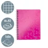 Spirálfüzet, A5, kockás, 80 lap, LEITZ "Wow", rózsaszín