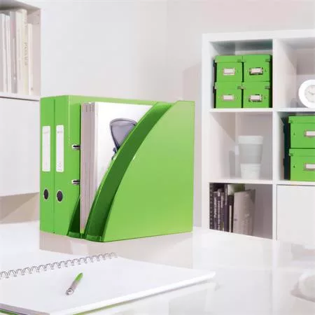 Spirálfüzet, A5, kockás, 80 lap, LEITZ "Wow", zöld