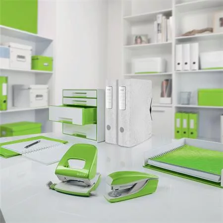 Spirálfüzet, A5, kockás, 80 lap, LEITZ "Wow", zöld