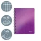   Spirálfüzet, A5, kockás, 80 lap, LEITZ "Wow", lila