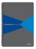 Spirálfüzet, A4, kockás, 90 lap, laminált karton borító, LEITZ "Office", szürke-kék