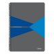 Spirálfüzet, A4, vonalas, 90 lap, laminált karton borító, LEITZ "Office", szürke-kék