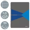 Spirálfüzet, A4, vonalas, 90 lap, laminált karton borító, LEITZ "Office", szürke-kék