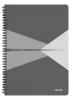 Spirálfüzet, A4, vonalas, 90 lap, laminált karton borító, LEITZ "Office", szürke