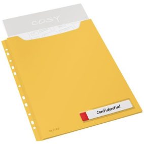 Genotherm, lefűzhető, A4 maxi, LEITZ "Cosy Privacy", melegsárga   Genotherm, lefűzhető, A4 maxi, LEITZ "Cosy Privacy", melegsárga