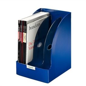   Iratpapucs, műanyag, 205 mm, elválasztókkal, LEITZ "Plus Jumbo", kék