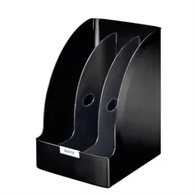   Iratpapucs, műanyag, 205 mm, elválasztókkal, LEITZ "Plus Jumbo", fekete