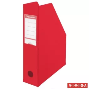   Iratpapucs, PVC/karton, 70 mm, összehajtható, ESSELTE, Vivida piros