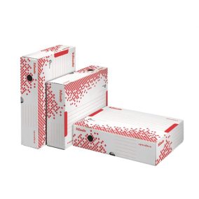Archiválódoboz, A4, 80 mm, újrahasznosított karton, felfelé nyíló, ESSELTE "Speedbox", fehér   Archiválódoboz, A4, 80 mm, újrahasznosított karton, felfelé nyíló, ESSELTE "Speedbox", fehér