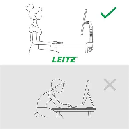 Monitortartó-kar, egy monitorhoz, LEITZ "Ergo", világosszürke