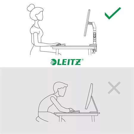 Monitortartó-kar, egy monitorhoz, LEITZ "Ergo", sötétszürke