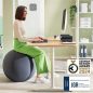 Ülőlabda, nehezékkel, 55cm, LEITZ "Ergo Active", sötétszürke