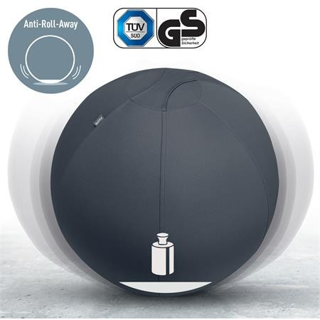 Ülőlabda, nehezékkel, 55cm, LEITZ "Ergo Active", sötétszürke