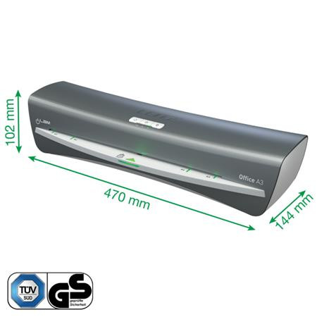 Laminálógép, A3, 80-125 mikron, LEITZ "iLam Office", ezüst