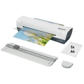 Lamináló készlet, A4, 80-125 mikron, LEITZ "iLam Home 4-in-1", fehér   Lamináló készlet, A4, 80-125 mikron, LEITZ "iLam Home 4-in-1", fehér