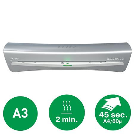 Laminálógép, A3, 75-125 mikron, LEITZ "iLam Home Office", szürke