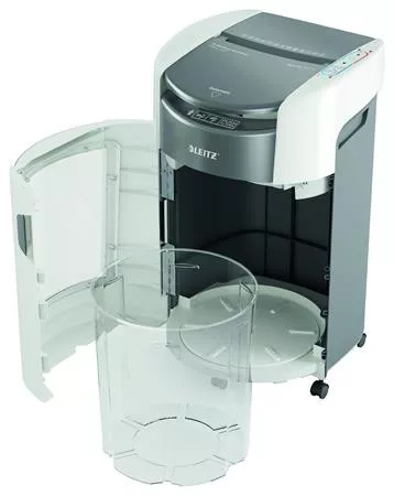 Iratmegsemmisítő, mikrokonfetti, 300 lap, LEITZ "IQ OptiMax Autofeed Office 300 P5"