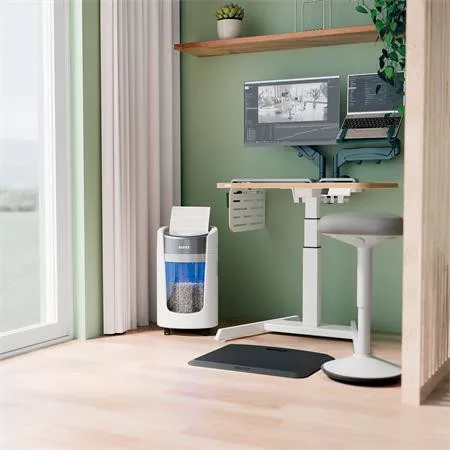 Iratmegsemmisítő, mikrokonfetti, 6 lap, LEITZ "IQ OptiMax Home Office 225 P5"