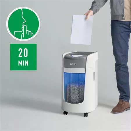 Iratmegsemmisítő, mikrokonfetti, 6 lap, LEITZ "IQ OptiMax Home Office 225 P5"
