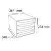Irattároló, műanyag, 4 fiókos, EXACOMPTA "Ecobox Linicolor", jégkék