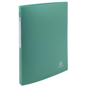   Gyűrűs könyv, 4 gyűrű, 20 mm, A4, PP, címkével, EXACOMPTA, sötétzöld