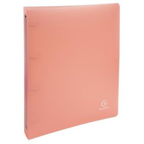   Gyűrűs könyv, 4 gyűrű, 40 mm, A4, PP, EXACOMPTA, pasztell korall