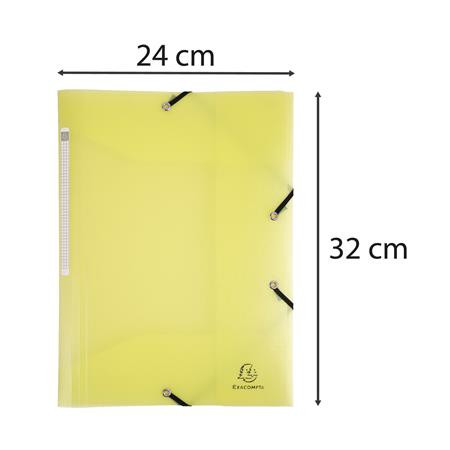 Gumis mappa, PP, A4, EXACOMPTA "Chromaline Pastel", sárga