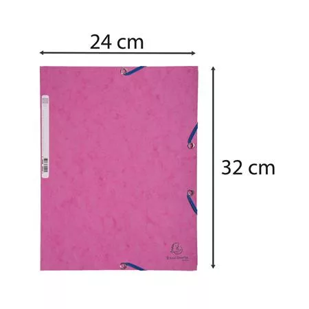Gumis mappa, prespán, A4, EXACOMPTA, rózsaszín
