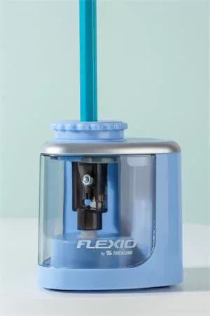 Hegyező, elemes, asztali, FLEXOFFICE "Flexio", kék