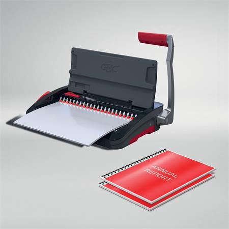 Spirálozógép, műanyag spirálkötéshez, manuális, 165 lap, GBC "CombBind CB12"