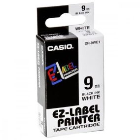 Feliratozógép szalag, 9 mm x 8 m, CASIO, fehér-fekete Feliratozógép szalag, 9 mm x 8 m, CASIO, fehér-fekete