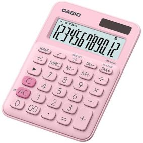 Számológép, asztali, 12 számjegy, CASIO, "MS 20 UC" rózsaszín   Számológép, asztali, 12 számjegy, CASIO, "MS 20 UC" rózsaszín