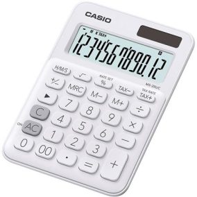Számológép, asztali, 12 számjegy, CASIO "MS 20UC", fehér   Számológép, asztali, 12 számjegy, CASIO "MS 20UC", fehér