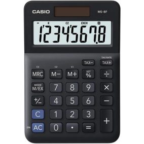Számológép, asztali, 8 számjegy, CASIO "MS-8 F", fekete   Számológép, asztali, 8 számjegy, CASIO "MS-8 F", fekete
