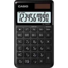 Zsebszámológép, 10 számjegy, CASIO "SL 1000", fekete   Zsebszámológép, 10 számjegy, CASIO "SL 1000", fekete