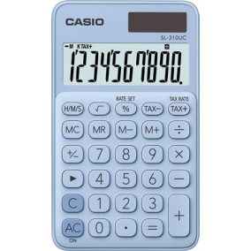 Zsebszámológép, 10 számjegy, CASIO "SL 310", világoskék   Zsebszámológép, 10 számjegy, CASIO "SL 310", világoskék