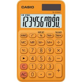 Zsebszámológép, 10 számjegy, CASIO "SL 310", narancs   Zsebszámológép, 10 számjegy, CASIO "SL 310", narancs